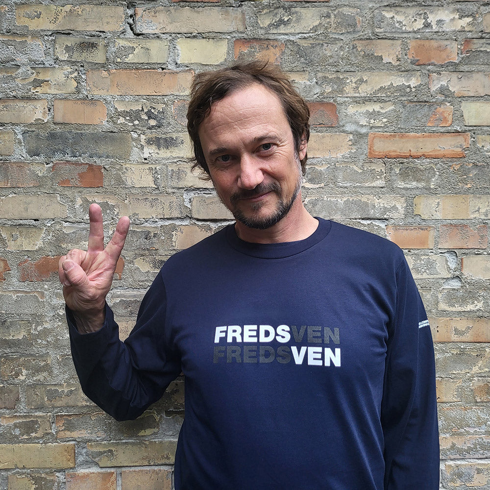 Langærmet t-shirt: Fredsven - navy