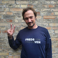 Langærmet t-shirt: Fredsven - navy